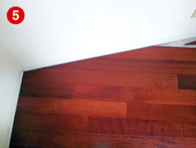 photo of floor with angle cuts