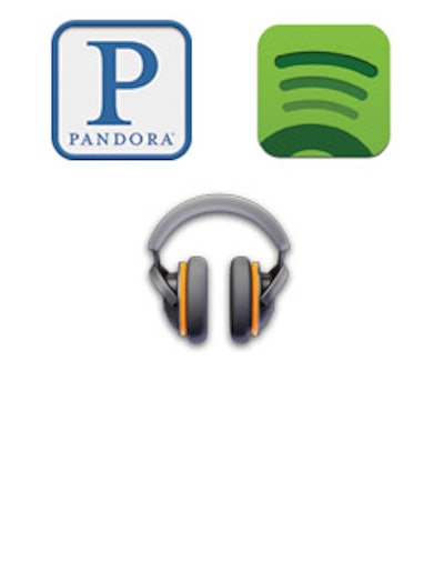 Photo of spotify, Pandora, and Google Music app logos