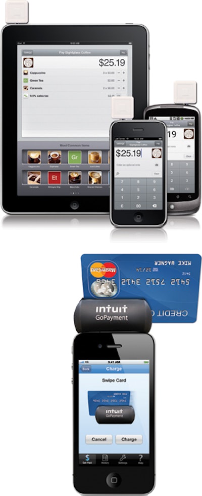 Illustrations of cell phone credit card readers