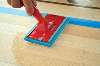 photo of finishing along taped edge