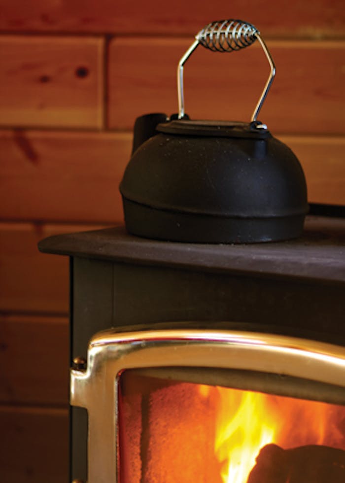 photo of kettle on woodstove