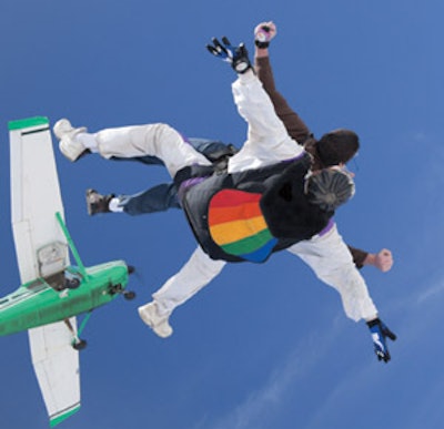 photo of skydivers