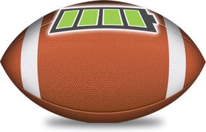 illustration of football as a battery