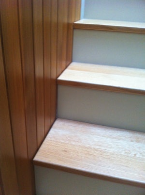 photo of stairway and flooring project