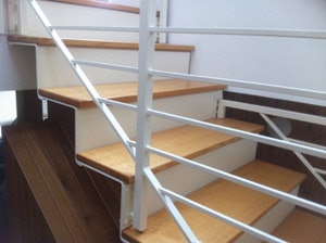 photo of stairway and flooring project