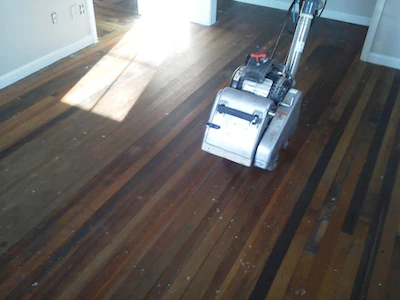 Old Pine Floor Cleaned But Sanded