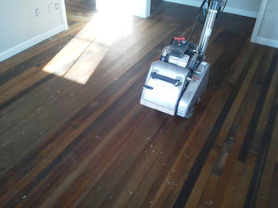 Old Pine Floor Cleaned But Sanded