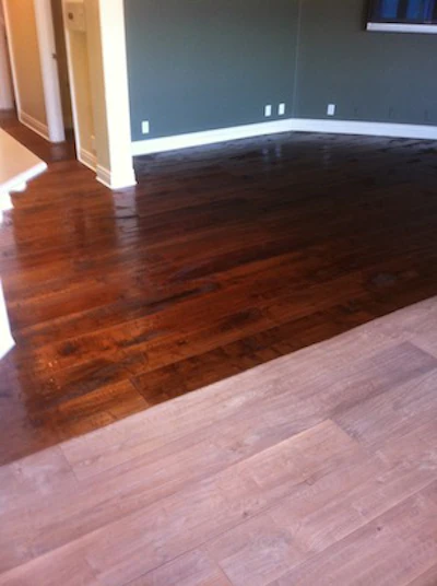 Wood Floor With Tung Oil Being Applied