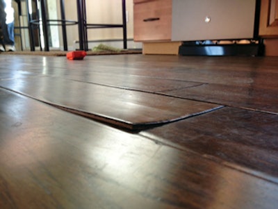 photo of wood floor where dry cupping is occurring
