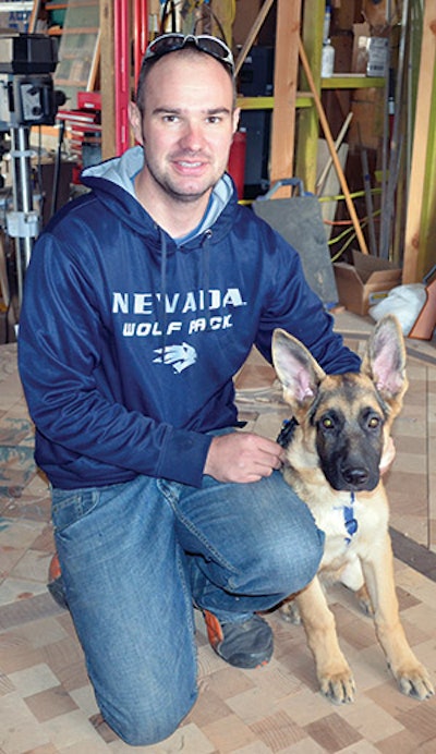 Staff Sgt. Nate Meadows and his service-dog-in-training, Jake.