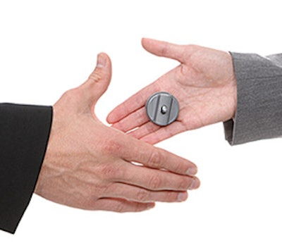 photo of handshake with buzzer