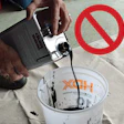 photo of pouring wood flooring stain