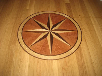 Wood Floor Starburst Medallion Installed