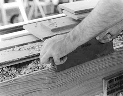 Here's another shot of me using a tongue cutter plane to create the tongue side of a heart pine board at Field Day of the Past in Goochland County, Va.