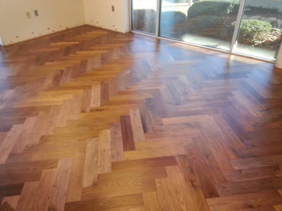 Nwfa Office Walnut Herringbone Lights On