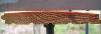photo of wood flooring showing cupping