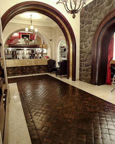 Best Commercial: Archetypal Imagery Corp. The hallway of this traditional brandy tasting club in Armenia is made of thousands of 5-by-5-inch wood end-grain wood blocks cut from 150-year-old barn beams and hand-pillowed on site.