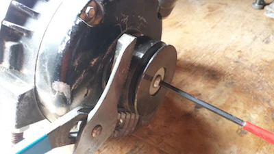Multi Grip Pliers On Big Machine Pulley