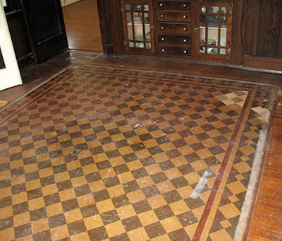 The original patterned area of the floor was linoleum. (Ed Clark)