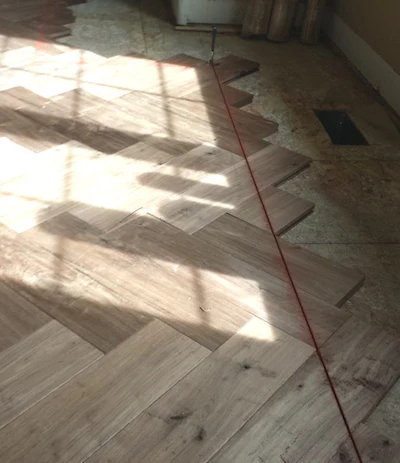 Keith Long Chalk Line On Border Of Herringbone Floor