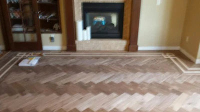 Keith Long Walnut Herringbone Done Raw Wood