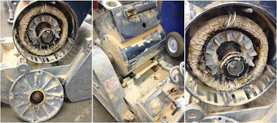 Dust left in a sander, such as this big machine, acts like an insulator and will not allow heat to dissipate from the motor.