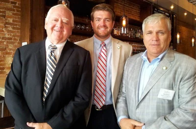 NWFA Vice Chairman Tommy Maxwell, the Hardwood Federation's Cary Moon, and Hardwood Federation Chairman Don Finkell.