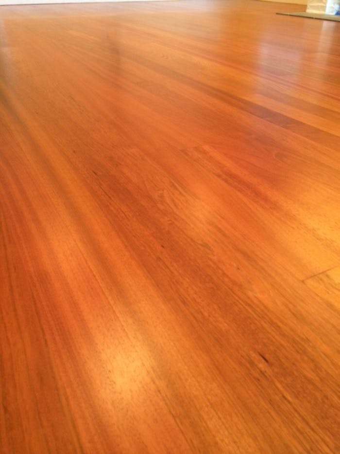 A flat jatoba (Brazilian cherry) wood floor.