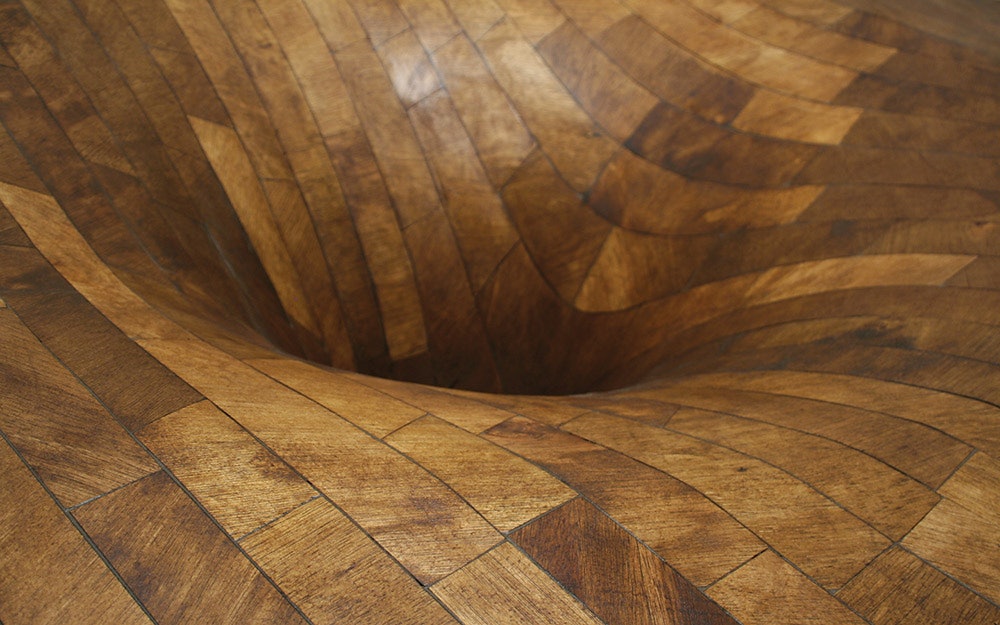 A Wood Sculpture Made From Flooring, 3d Hardwood Floor