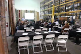 Brett Miller, NWFA vice president of education and certification, lectures attendees at the Environmental Effects on Wood Flooring school in Las Vegas, Jan. 23.