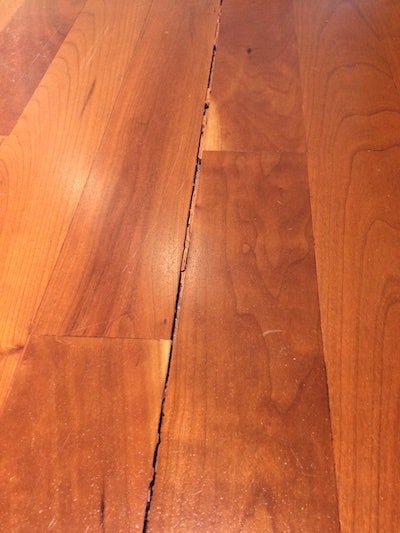 Attempting to fill big wood floor gaps with filler will simply result in the filler cracking and falling out.