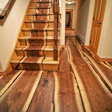 Real Antique Wood's black walnut, live-edge stairs and floor project went viral on the company's Facebook page. Photo: Chris Saraceno
