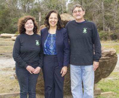 USDA Undersecretary Lisa Mensah recently visited Goodwin Heart Pine Company. From left: Carol Goodwin, Mensah, George Goodwin.