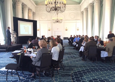 NWFA CEO Michael Martin leads a discussion during the joint BOD meeting on April 27 in St. Louis.