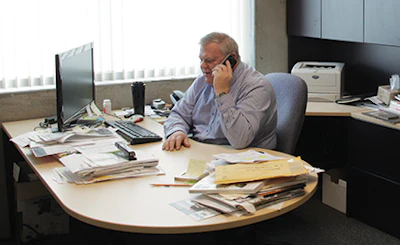 Hart gets into the office around 7 a.m., and immediately checks his emails and calls about anything that needs his immediate attention.