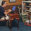The installer-turned-author has his sander and edger not far from his mind ... or his writing desk. Courtesy George Steffner
