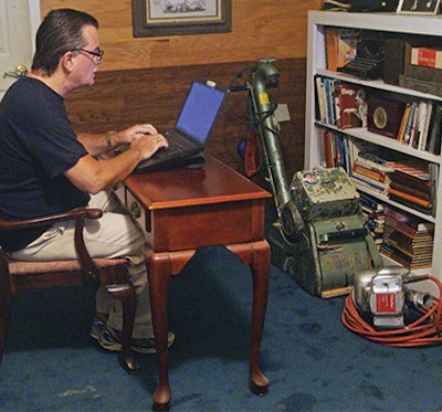The installer-turned-author has his sander and edger not far from his mind ... or his writing desk. Courtesy George Steffner