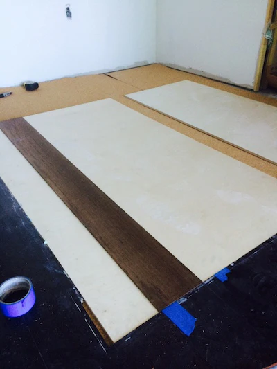 This is the area where the GC removed all the material for a repair; here we are dry-fitting the cork, plywood and veneer.