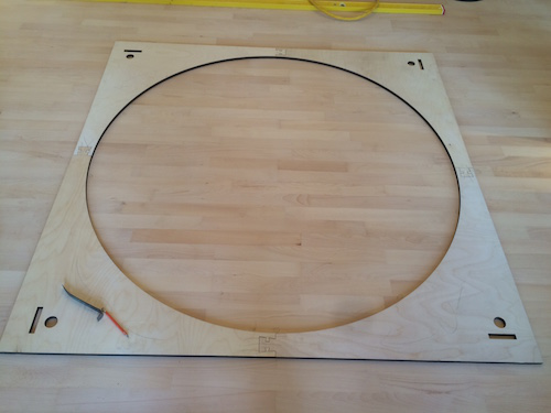 Because of the medallion size, the template came in four pieces.