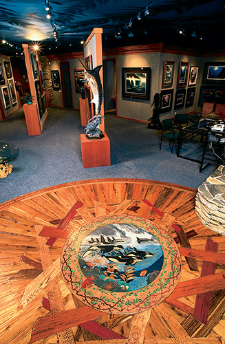 Wood mixes with water for Marzalek's aquatic scene. - Click to enlarge