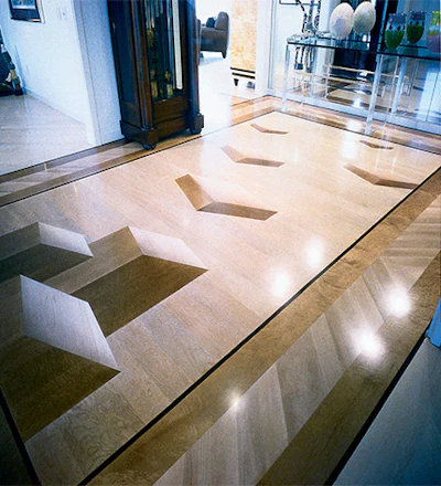 Dorffler got his creative wish with this maple floor. (©1996 Scot Dorffler) - Click to enlarge