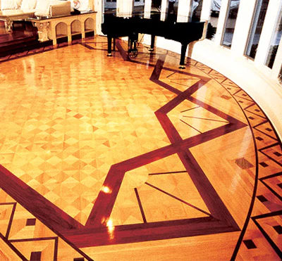 Precision was paramount in this geometric floor. (©1997 James Prince) - Click to enlarge