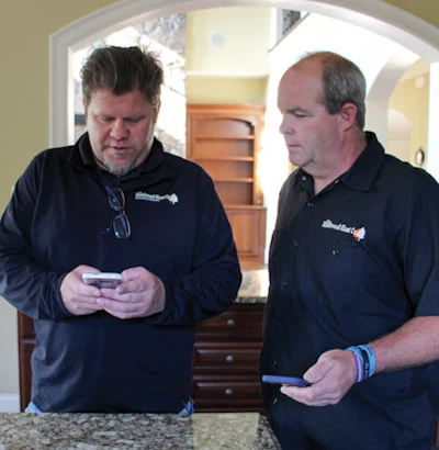 Michael Graham, right, is Gilbert’s No. 2 guy. He’s only worked for the company for a little more than a year, but his background in custom home building makes him invaluable.