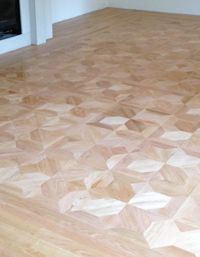 This parquet pattern crafted from waste became the showpiece of the customer's home.