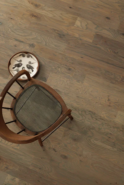 Bona DriFast Stain in a custom blend of 50 percent Grey and 50 percent White on white oak.