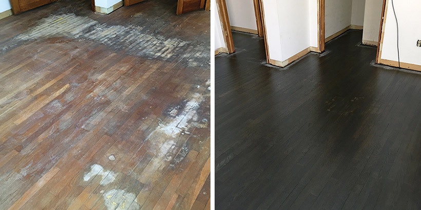 Urine stains top on hardwood floors