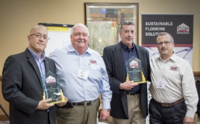 Pictured at the award ceremony are (left to right) Gary Waldron, Fishman President Bob Wagner, Allen Janofsky and Fishman Executive Vice President Bill Mabeus.