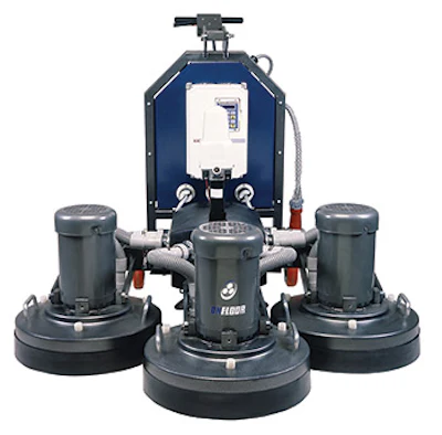 OnFloor still sells three-headed planetary machines (above), but they now focus more on their original single-head, three-disc machine.