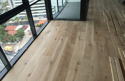 We had no margin for error regarding floor movement on this job. Using our 10-board technique before installation was critical to success.