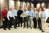 From left: Todd Lyons (Wilf), Brian Ducette (Wilf), Russell Grizzle (Mannington), Jeff Striegel (Wilf), Keith Campbell (Mannington), Zack Zehner (Mannington), Ed Duncan (Mannington), Rich Kearsley (Wilf), and Bryan Campbell (Wilf).
